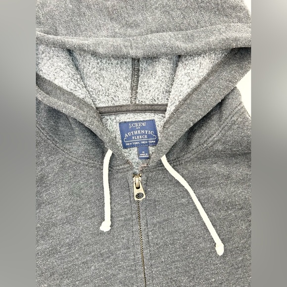 J. Crew Men's Athletic Fleece Charcoal Hoodie Sweater - Picture 3 of 11